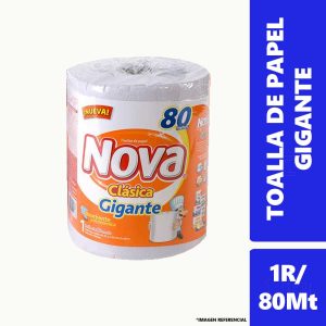 Toalla Papel Clasica Gigante Nova Paq 80m