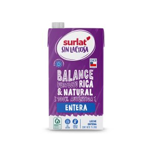 Leche Entera Sin Lactosa Surlat 1 Litro