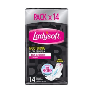 Toalla Higienica Ladysoft Ultradelgada Nocturna Con Alas 14Un