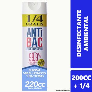 Desinfectante Aerosol Antibacterial Original 220cc+1/4 gratis