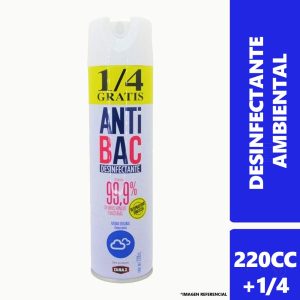 Desinfectante Aerosol Antibacterial Lavanda 220cc+1/4 gratis