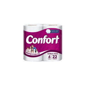Papel Higienico Doble Hoja Confort 4rollosx22m