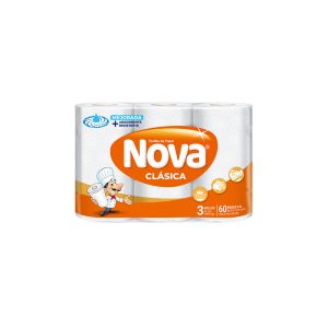 Toalla Papel Clasica Nova Paquete 3 Rollos