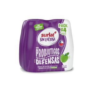 Yogurt Probiotico Surlat Manzana Sin Lactosa 4x80 ml