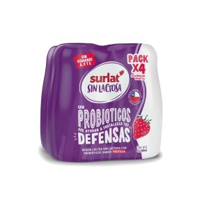 Yogurt Probiotico Surlat Frutilla Sin Lactosa 4x80 ml