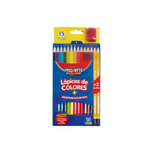 Lapiz Color Proarte Hexagonal 12 Unidades + 2 Grafito + Sacapuntas