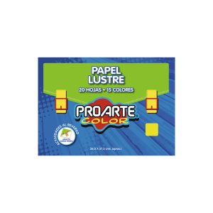 Estuche Papel Lustre Proarte Color Surtido 20 Hojas